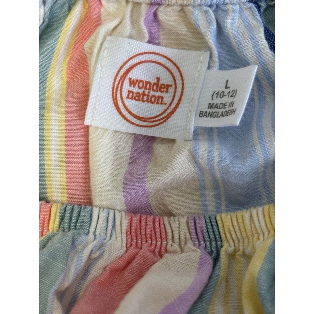 Wonder Nation Girl’s L Pullover Multicolored Babydoll Dress w/Puff Slv - Picture 6 of 8